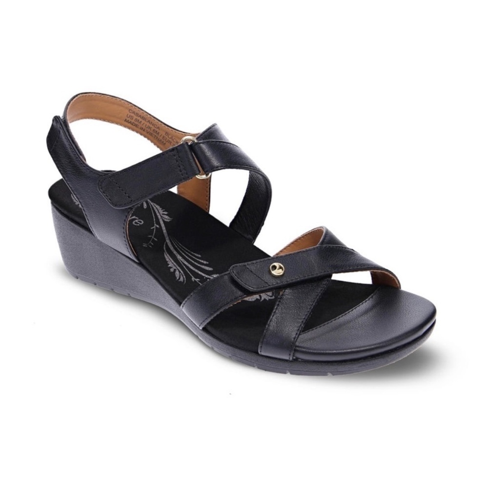Revere Casablanca Leather Multi Strap Wedge Sandals